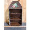 FLORAL PAINTED WOODEN DISPLAY SHELF - 7 x 12 x 24in