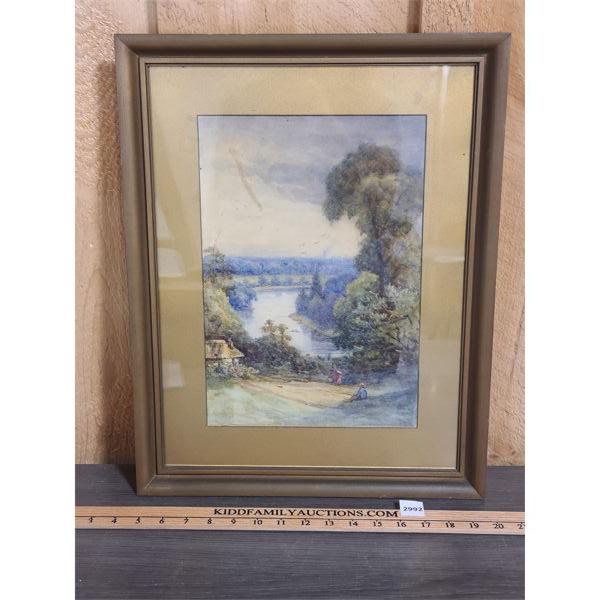 FRAMED WATERCOLOUR ON PAPER - 15 x 20in