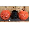 Image 1 : LOT OF 3 - HALLOWEEN TRICK OR TREAT BUCKETS - INCL BLOW MOLD PUMPKINS AND DARTH VADER