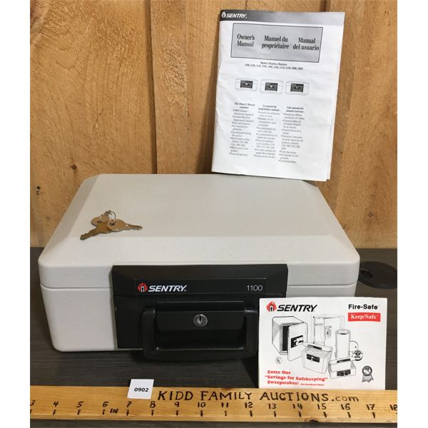 SENTRY 1100 FIRE PROOF LOCK BOX - 6 x 10 x 14in