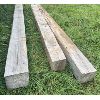 Image 3 : LOT OF 3 - WOOD BEAMS - 12 FT 2 IN (LONGEST), 10 IN SQ