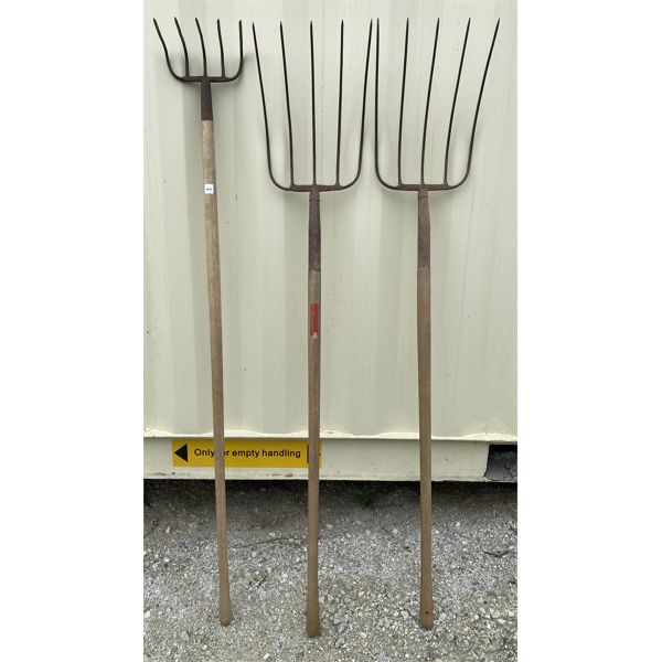 LOT OF 3 - PITCH FORKS