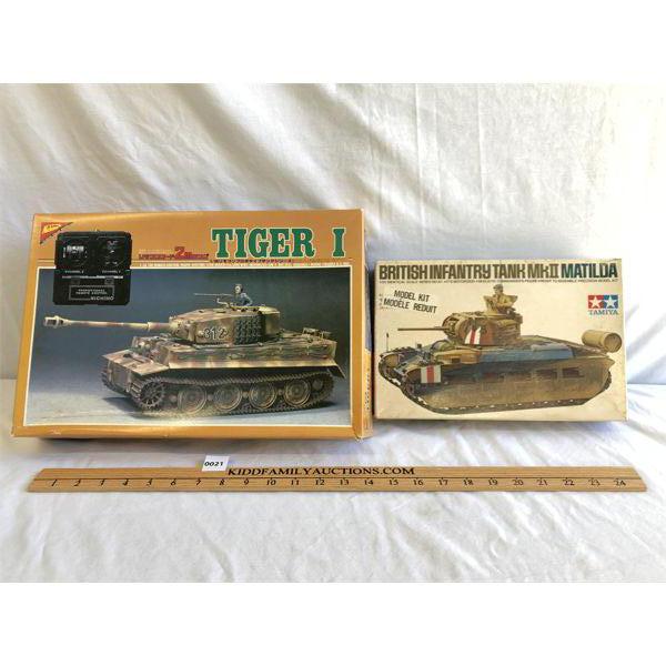 LOT OF 2 - MODEL TANK KITS - TIGER 1 AND MATILDA 