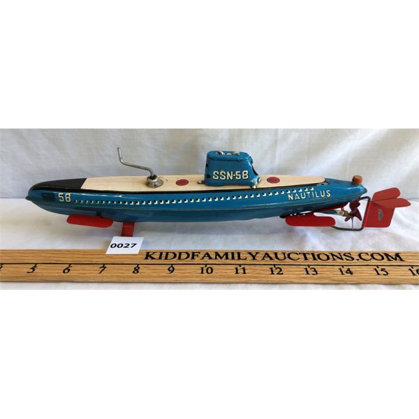 MARUSAN TOYS TIN WIND-UP NAUTILUS SUBMARINE 