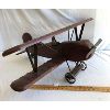 Image 1 : LARGE WOODEN FOLK ART AIRPLANE - 29.5in WINGSPAN