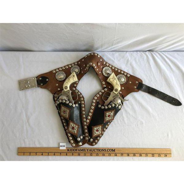 EARLY 1950's HUBLEY CAP GUNS W/ HOLSTER 