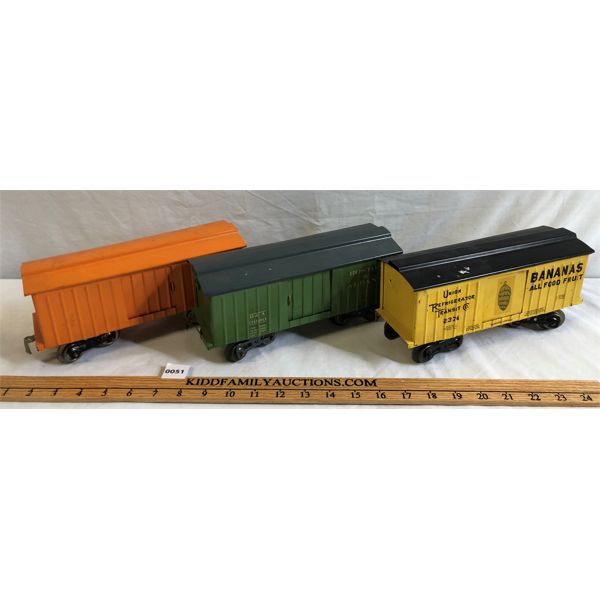 LOT OF 3 - TIN BOX CARS