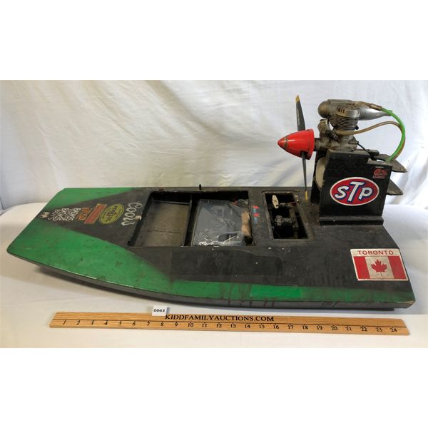R/C WOODEN AIRBOAT W/ OS MAX SF NITRO ENGINE 