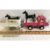 Image 2 : VINTAGE TONKA STABLES TOY - TRUCK, HORSE TRAILER & HORSES