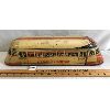 Image 2 : ANTIQUE PULL TOY - TIN STEAMLINE RAILWAY CAR W/ WOODEN WHEELS