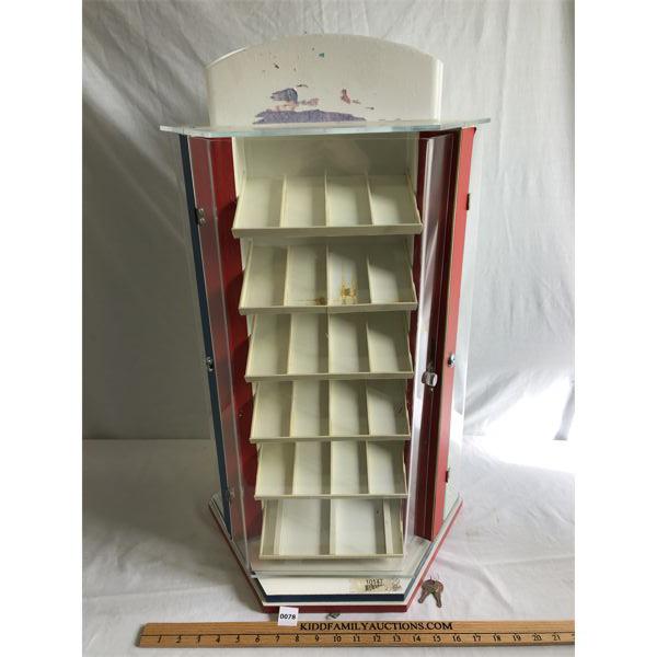 24 INCH LOCKING DISPLAY CASE W/ KEYS