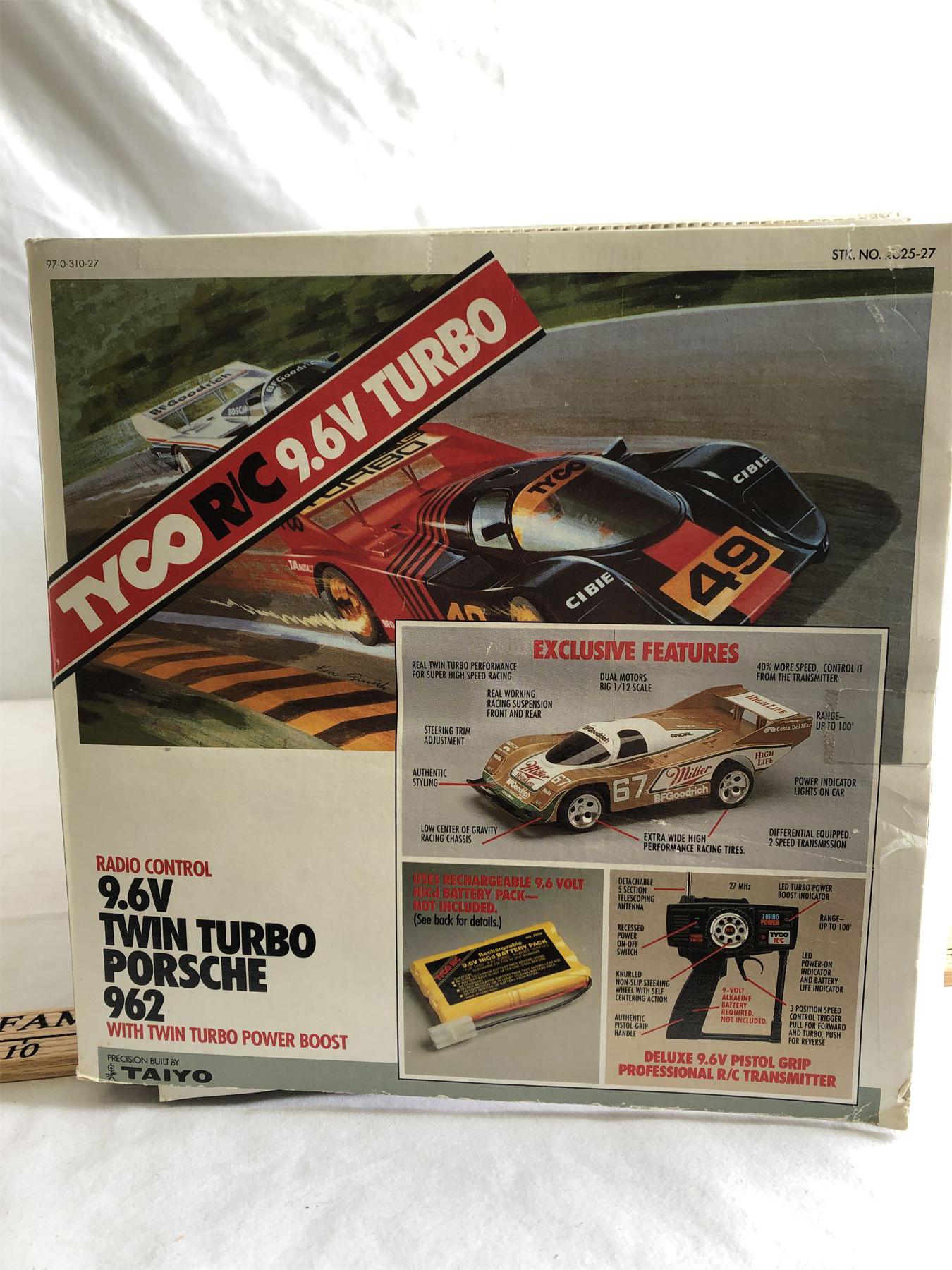 TYCO R/C 9.6v TURBO RACE CAR IN ORIG BOX - Kidd Family Auctions