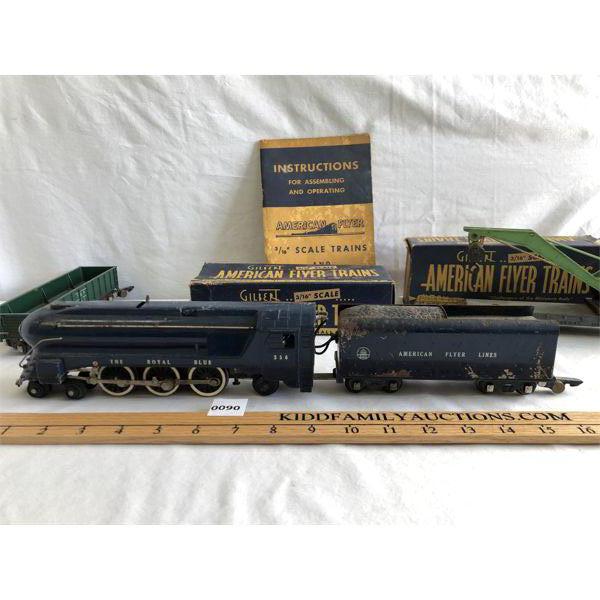 AMERICAN FLYER VINTAGE TRAIN SET W/ BLUE COMET BULLET ENGINE