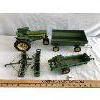 Image 2 : JOHN DEERE TOY FARM IMPLEMENTS - TRACTOR, DISC, WAGON, MANURE SPREADER.