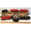 LOT OF 6 - VINTAGE AMERICAN FLYER TRAINS INCL ENGINE W/ ORIGINAL TRANSFORMER