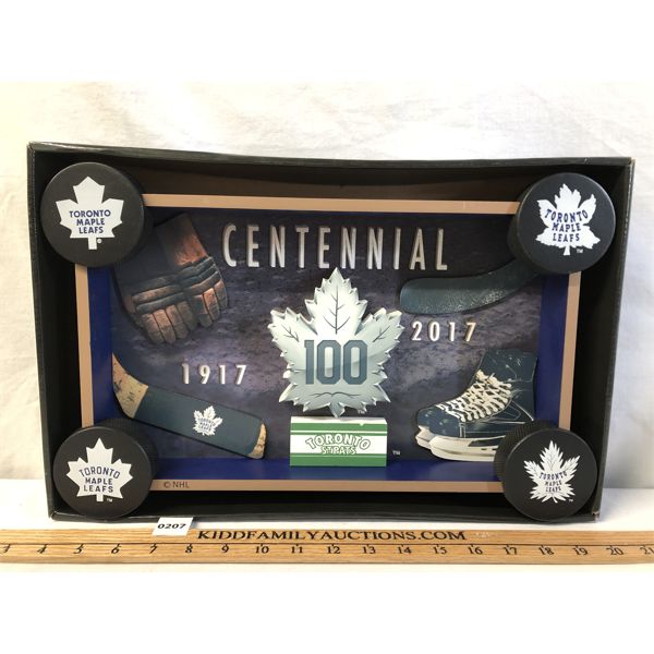 TORONTO MAPLE LEAFS CENTENNIAL SHADOW BOX - 2.5 x 11 x 17in