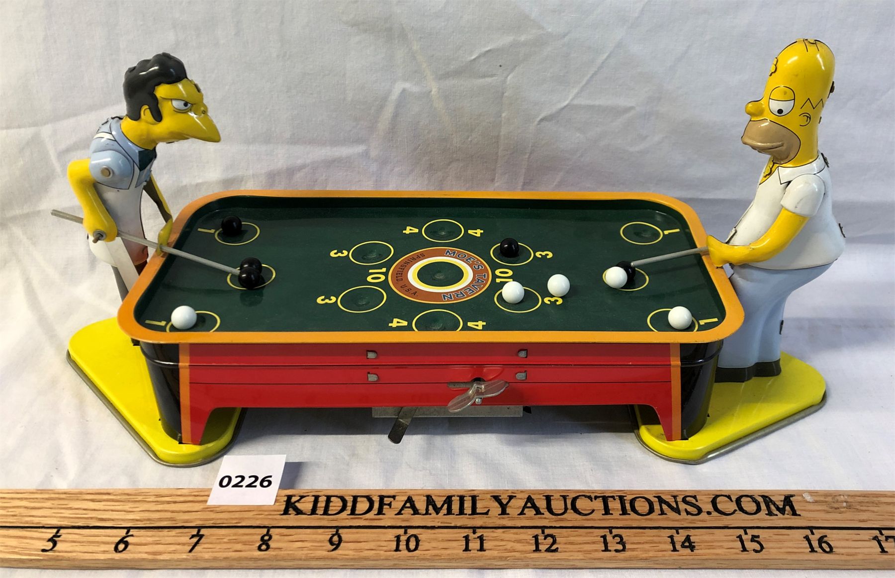 Playing Pool Simpsons THE SIMPSONS WIND-UP TIN POOL GAME - MADE IN USA