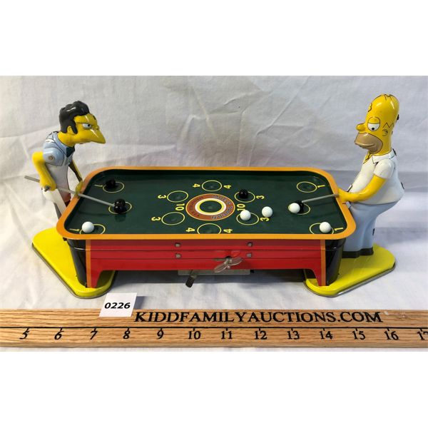 THE SIMPSONS WIND-UP TIN POOL GAME - MADE IN USA