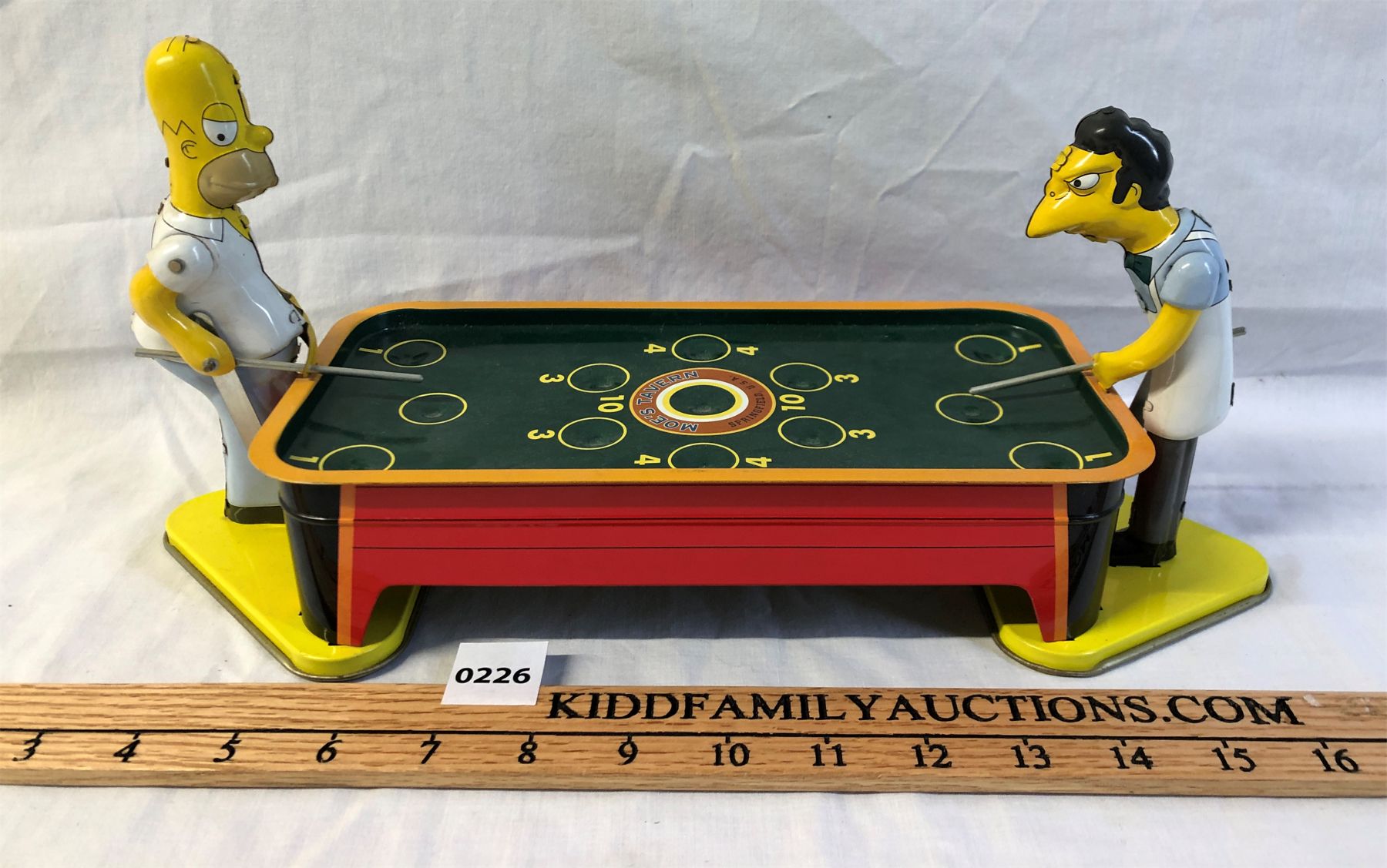 Playing Pool Simpsons THE SIMPSONS WIND-UP TIN POOL GAME - MADE IN USA