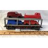 Image 1 : MARX PLASTIC VEHICLE HAULER TRAIN CAR W/ 4 VEHICLES