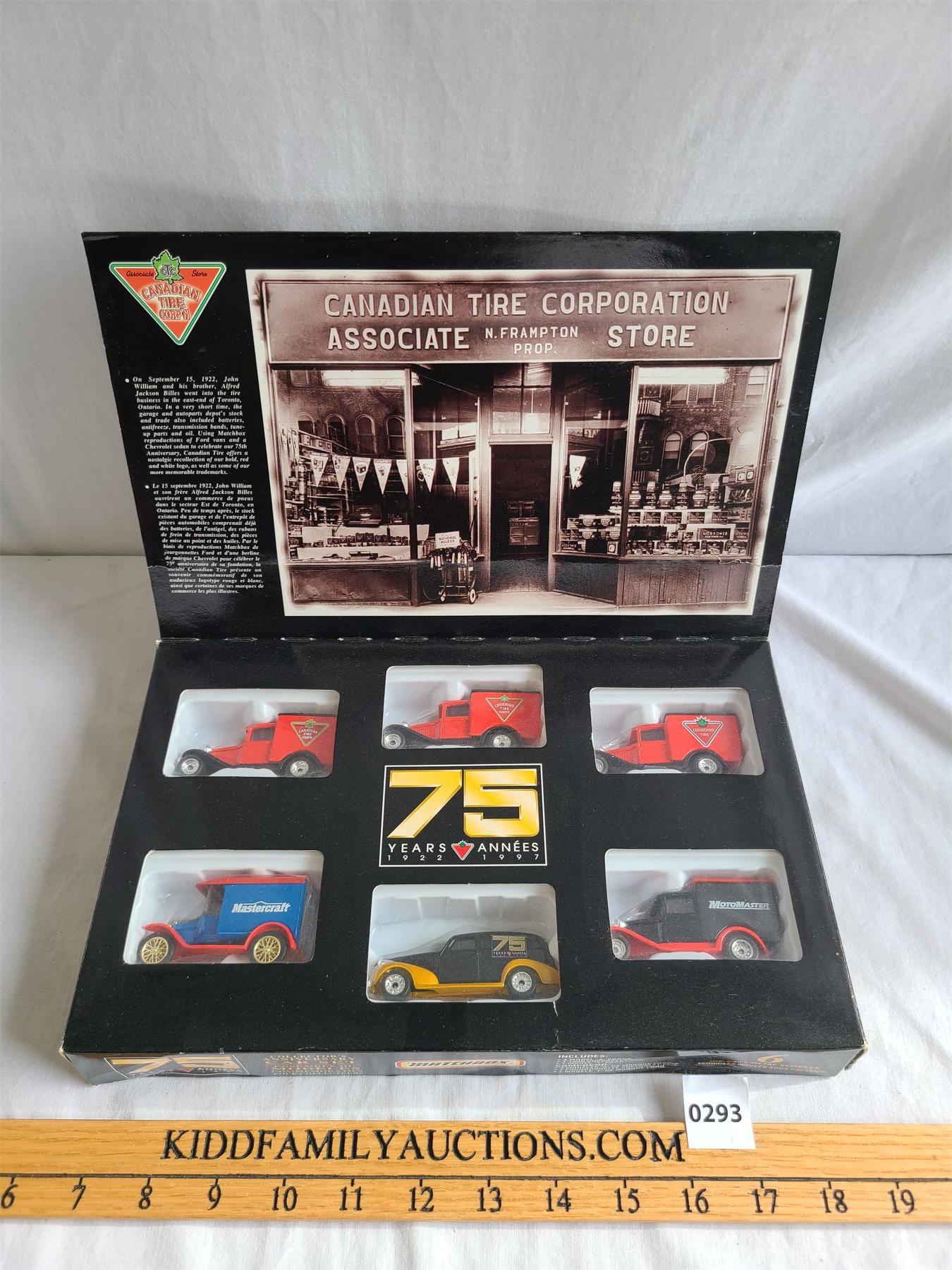 75TH ANNIVERSARY CANADIAN TIRE MATCHBOX COLLECTORS CAR SET Kidd