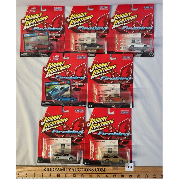 LOT OF 7 - JOHNNY LIGHTING FIREBIRD CRAGAR 1:64 SCALE DIECAST CARS