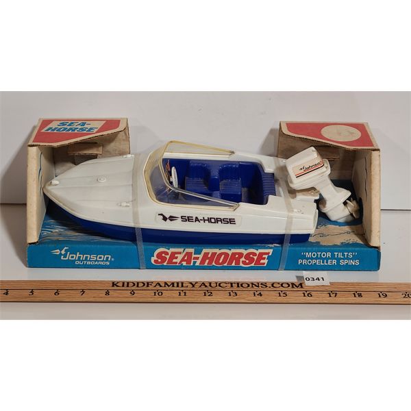 JOHNSON SEA-HORSE OUTBOARDS PLASTIC TOY BOAT  