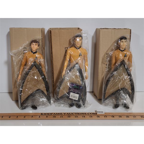 LOT OF 3 - 1991 PARAMOUNT STAR TREK DOLLS - KIRK, CHEKOV, SULU