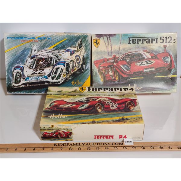 LOT OF 3 - HELLER 1:24 SCALE MODEL CARS