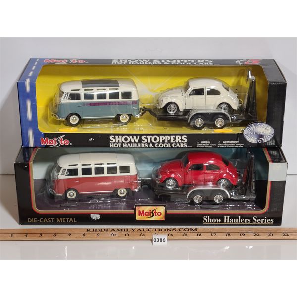 LOT OF 2 - MAISTO 1:24 SCALE SHOW STOPPERS AND SHOW HAULERS DIECAST TOYS