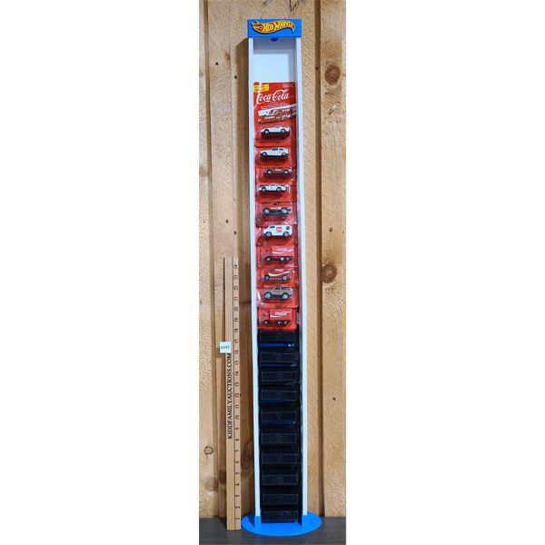 HOT WHEELS STORE DISPLAY W/ 20 DIECAST CARS - 46.5in TALL