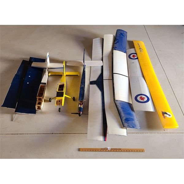 JOB LOT - LARGE QTY MISC RC MODEL AIPLANE WINGS AND BODIES - SEE ALL PICS