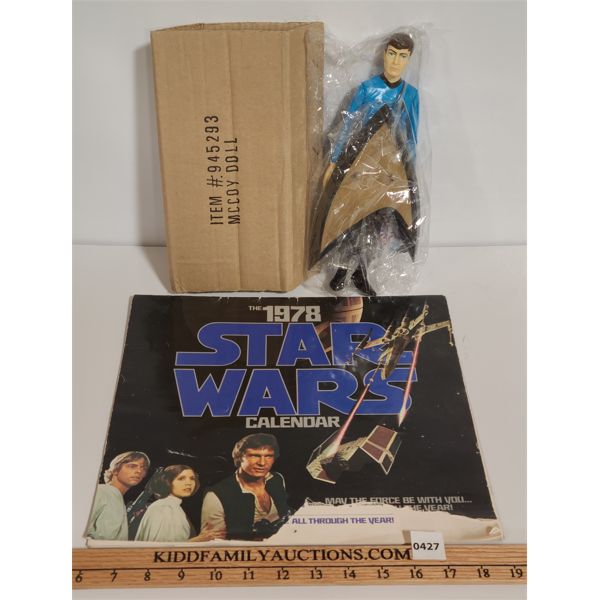 LOT OF 2 1978 STAR WARS CALENDAR AND STAR TREK MECCOY DOLL lot-of-2-1978-star-wars-calendar-and-star-trek-meccoy-doll
