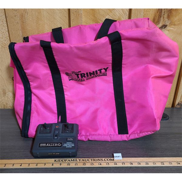 LOT OF 2 - 1980's TEAM TRINITY MONSTER HORSEPOWER RC BAG AND ASTRO CONTROLLER