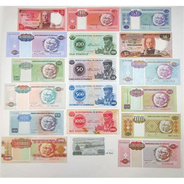 Angola, Assortment of Issuers, 1970-1999, Group of 20 Banknotes