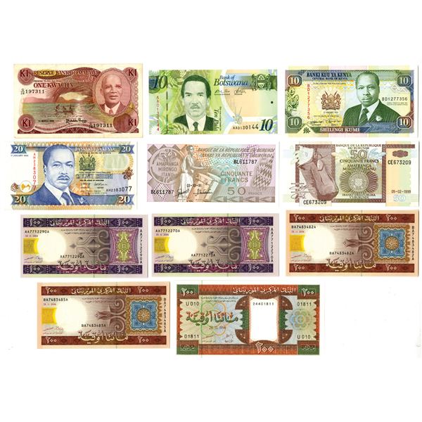 Botswana, Burundi, Kenya, Malawi, Mauritania, Assortment of Issuers, 1986-2004, Group of 11 Issued B