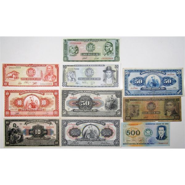 Banco Central de Reserve del Peru, 1941-1977, Group of 10 Issued Banknotes