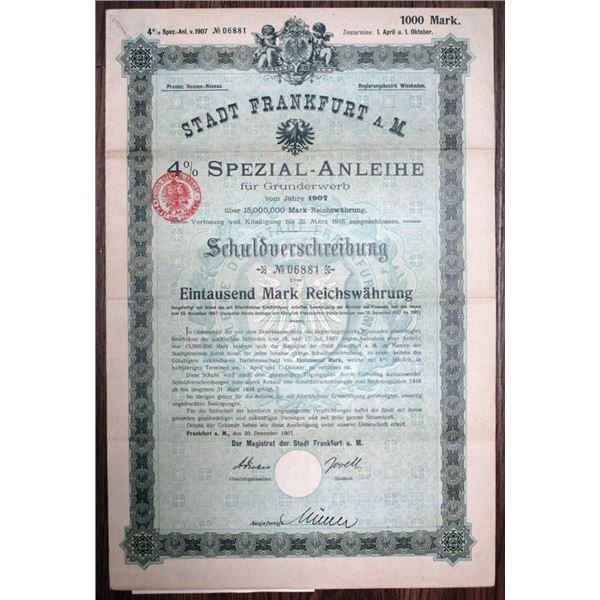 City of Frankfurt, 1907 I/U Bond