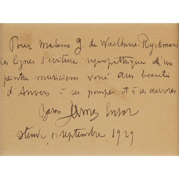 James Ensor Autograph Note Signed