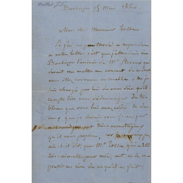 Jean-Francois Millet Autograph Letter Signed