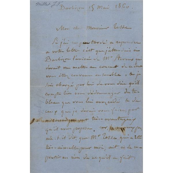 Jean-Francois Millet Autograph Letter Signed