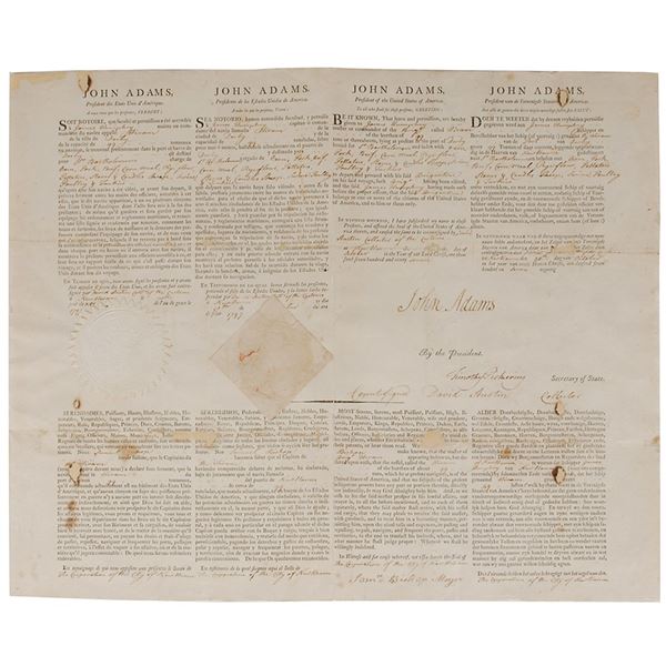 John Adams Document Signed as President