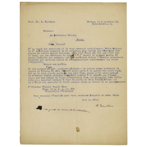 Albert Einstein Typed Letter Signed