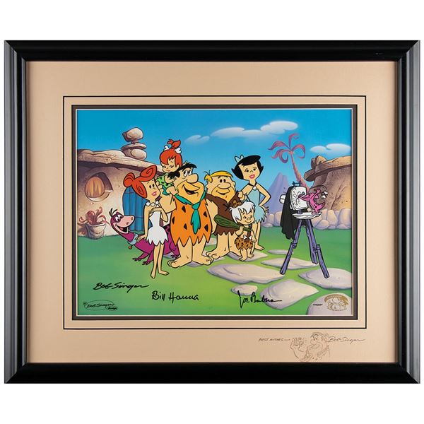 The Flintstones: Bill Hanna, Joe Barbera, and Bob Singer Signed Limited Edition Cel