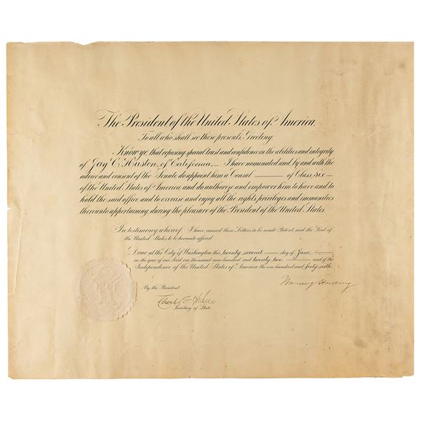 Warren G. Harding Document Signed as President