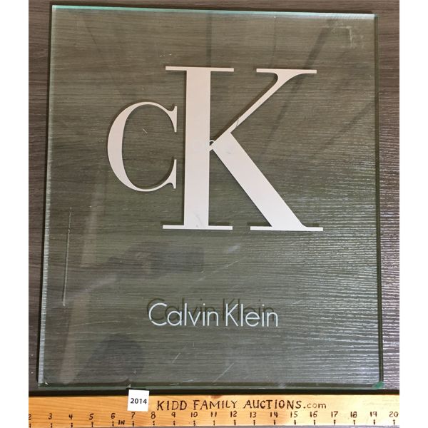 CALVIN KLEIN PLEXIGLASS SIGN - 17 x 19.5in - Kidd Family Auctions