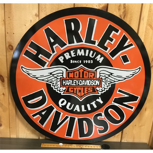 HARLEY DAVIDSON SIGN - 46in DIA