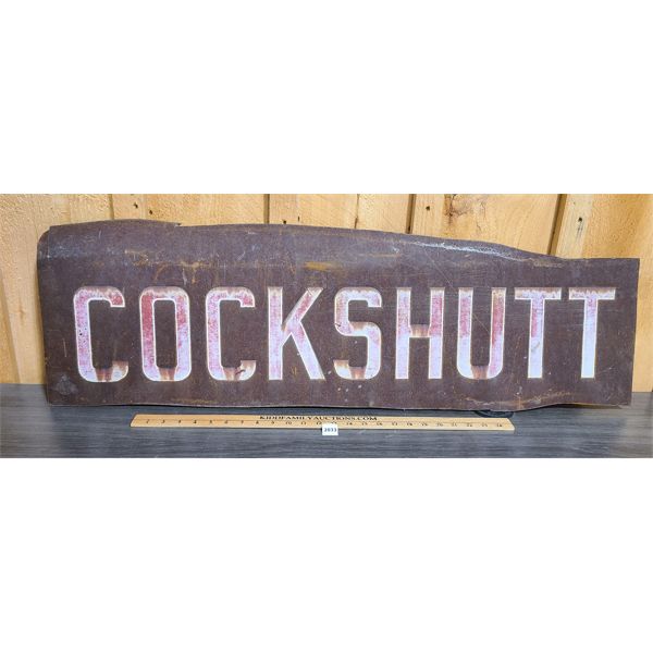 COCKSHUTT SINGLE SIDED METAL IMPLEMENT SIGN - 12 x 41 in
