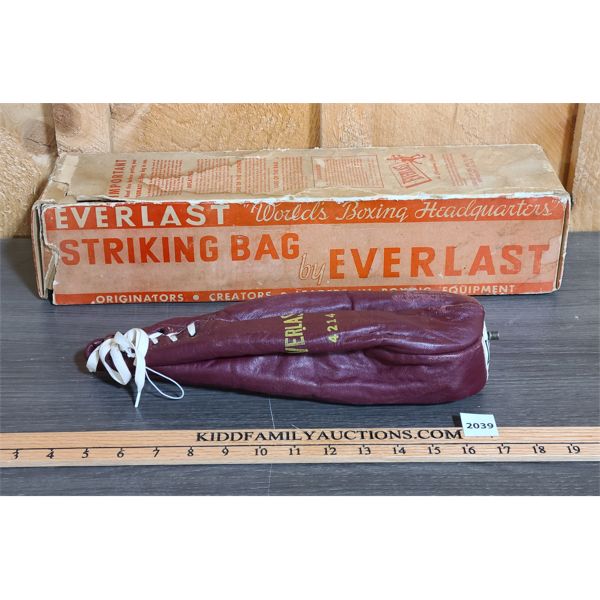 VINTAGE EVERLAST STRIKING BAG IN ORIGINAL BOX