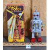 Image 1 : SPARKING TIN SPACE ROBOT WIND-UP TOY W/ BOX - MADE IN CHINA 